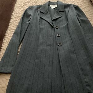 Pinstripe Long Blazer
